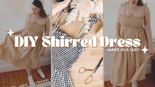 Sew Your Own Shirred Dress In A Day  Easy Beginner Sewing Tutorial [upl. by Myrwyn139]