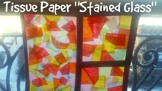 Easy Craft Ideas How to Make Stained Glass with Tissue Paper [upl. by Silvestro]