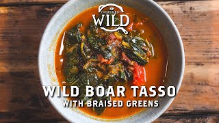 Wild Boar Tasso and Braised Greens with Zane Dearien  Ingredient Wild [upl. by Aziaf]