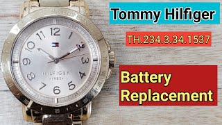 Battery replacement on Tommy Hilfiger TH2343341537  TrendWatchLab  Watch repair channel [upl. by Laurens]