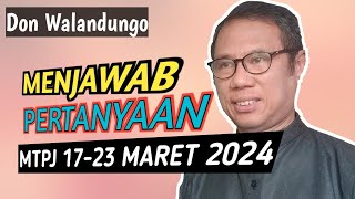 MENJAWAB PERTANYAAN MTPJ GMIM 1723 MARET 2024 [upl. by Eiaj]