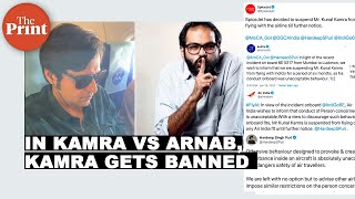 Comedian Kunal Kamra confronts Arnab Goswami midflight gets banned by four airlines [upl. by Nemrak]