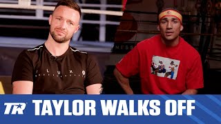 Josh Taylor Had Enough of Teofimo Lopez Gets Up amp Leaves During Interview  Taylor v Lopez June 10 [upl. by Avenej]