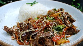 Como preparar Carne Salteada con VEGETALES al estilo ORIENTAL [upl. by Refinnej]