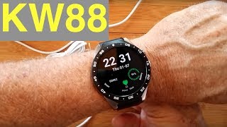 KingWear KW88 SLEEK Android 51 Round Smartwatch Unboxing and 1st Look [upl. by Cohberg]