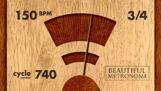 150 BPM 34 Wood Metronome HD [upl. by Gardas]