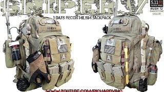 MY 511 RUSH 72 MILSIM RECONBUSHCRAFT 3DAY PACK SNIPERV [upl. by Cypro984]