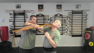 Cane Self Defense with redirecting an attackers  straight punch and counting with your own [upl. by Noli]