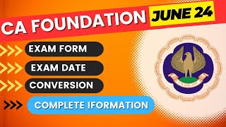 CA Foundation June 2024 Exam Date  CA Foundation June 2024 Exam Form Date  Complete Info by ICAI [upl. by Ainar468]