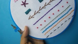 Hand Embroidery for Beginners  Part 2  10 Basic Stitches  HandiWorks 52 [upl. by Wyon]