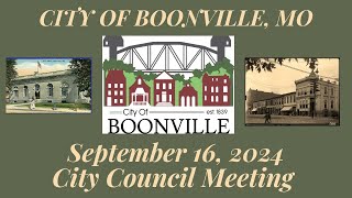 City Of Boonville Missouri Council Meeting on September 16 2024 at 700 pm [upl. by Alduino]