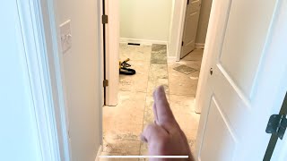 How to Install Laminate tile flooring in a Bathroom  Handy Homeowner [upl. by Ahsilek323]