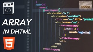 Array in DHTML  DHTML Complete Course [upl. by Acilegna]