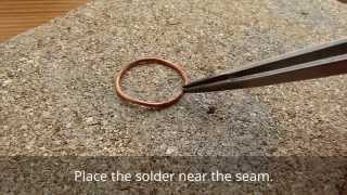 Soldering jewelry with copperphosphorus solder solid [upl. by Rihat]