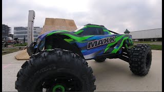 Traxxas Maxx V2 On 4s Slow motion speed run at 7 degrees Brașov Romania traxxas rc widemaxx [upl. by Elias]