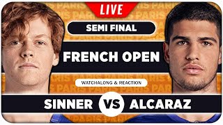 SINNER vs ALCARAZ • French Open 2024 SF • LIVE Tennis Watchalong Stream [upl. by Ahsaekal516]