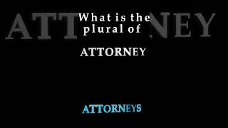 What is the plural of ATTORNEY  shorts [upl. by Fonda597]