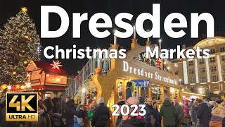 Dresden Christmas Markets 2023 Germany Walking Tour  With Captions [upl. by Adnocahs]