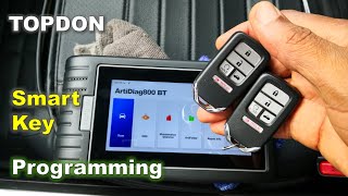 Program new Honda Smart Key  How to Program a new Honda smart key with TOPDON ArtiDIag800BT [upl. by Devlin]