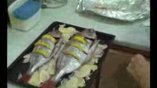 Cooking Besugo al horno part 112 [upl. by Orelie]