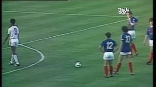 Goal JeanFrancois Domergue UEFA European Championship 1984 SemiFinal France  Portugal [upl. by Woodley809]