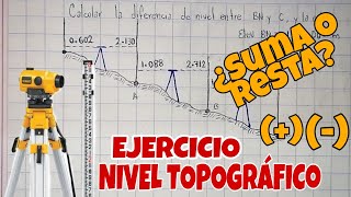 NIVEL TOPOGRÁFICO  EJERCICIO RÁPIDO  CUANDO SUMAR Y CUANDO RESTAR [upl. by Martin]