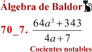 Cocientes notables Baldor 705 a 8 [upl. by Newman]