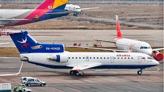 ✈Самолет без реверса  Як42 RA42402  Домодедово 2017 [upl. by Nereids]