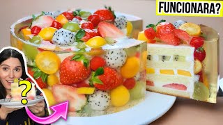 PASTEL VIRAL DE FRUTAS CON GELATINA DESMINTIENDO RECETAS PASTEL ENCAPSULADO  Caro Trippar [upl. by Ettenhoj79]