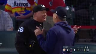 Umpire goes on a power trip at the RangersAstros game April 3rd 2019 [upl. by Jenkins61]