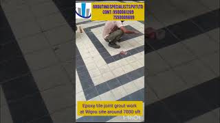 Epoxy tile joint grout work at Wipro around 7000 sft groutingspecialistspvtltd [upl. by Costa231]