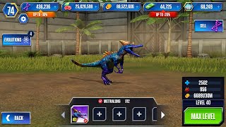 METRIALONG MAX LEVEL 40  Jurassic World The Game  iOS Android Gameplay HD [upl. by Salokin488]