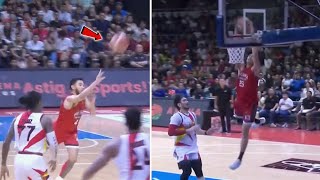 Rj Abarrientos Shocks PBA w Insane 500 IQ alley oop from Halfcourt Line [upl. by Erdrich799]