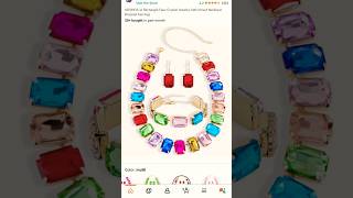 KOSMOSLI Rectangle Faux Crystal Jewelry Sets Includ Necklace Bracelet Earrings shorts short [upl. by Sapienza]