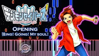 Digimon Savers OP 1 Gouing Going My soul Piano Tutorial [upl. by Tennek]