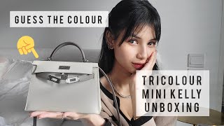 🍊HERMÈS MINI KELLY TRICOLOUR BIRTHDAY UNBOXING [upl. by Akirej]