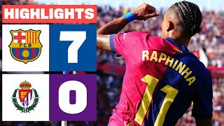 FC BARCELONA 7  0 REAL VALLADOLID CF  RESUMEN LALIGA EA SPORTS [upl. by Uund]