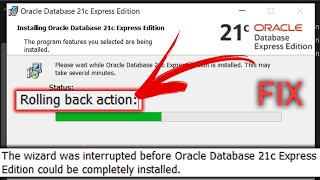 Oracle DB installation quotRolling back actionquot  Error Fix Windows OS [upl. by Aynor]