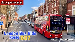 London Bus Ride 🇬🇧 Route 607 Express  Uxbridge to White City  Limited Stop  Full Journey [upl. by Euphemie680]