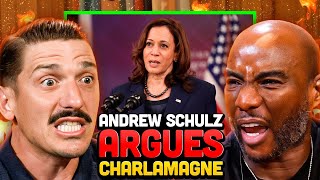 Andrew Schulz ARGUES Charlamagne On Kamala Harris CHANCES At Becoming The President [upl. by Ayikin]