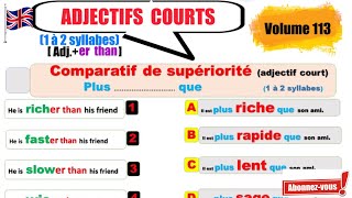 Comparatif de supériorité ADJECTIFS COURTS Niveau A1A2 Comparaison [upl. by Brest694]