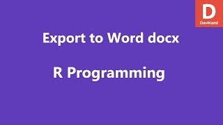 Create Word document from R Data [upl. by Geiss]