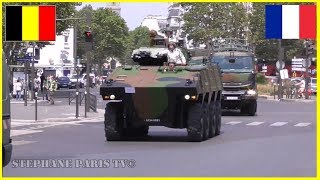 Convoi de larmée française et belge French and Belgian Army Convoy Paris [upl. by Mutz]