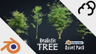 CG Geek Review  Realistic Nature Asset Pack  Realistic Tree Pack  Blender Tutorial [upl. by Placeeda]