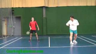 Badminton Basic Positioning Practice for Doubles [upl. by Odnala41]