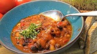 Bohnen Chilli Rezept  Video  Vegan [upl. by Xylina]