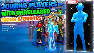 Joining Fortnite Lobbies Using Unreleased Skins and Emotes  Shadow Midas Superman and More [upl. by Naylor349]