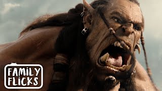 Orc Battle  Durotan Vs Guldan  Warcraft 2016  Family Flicks [upl. by Doralia]