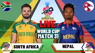 Live Nepal vs South Africa T20 World Cup Match 31 Live Match Today  NEP vs SA Live match [upl. by Sucy]