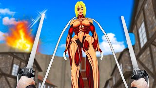 New Female Titan gets SMASHED in Attack on Titan VR Multiplayer [upl. by Any891]